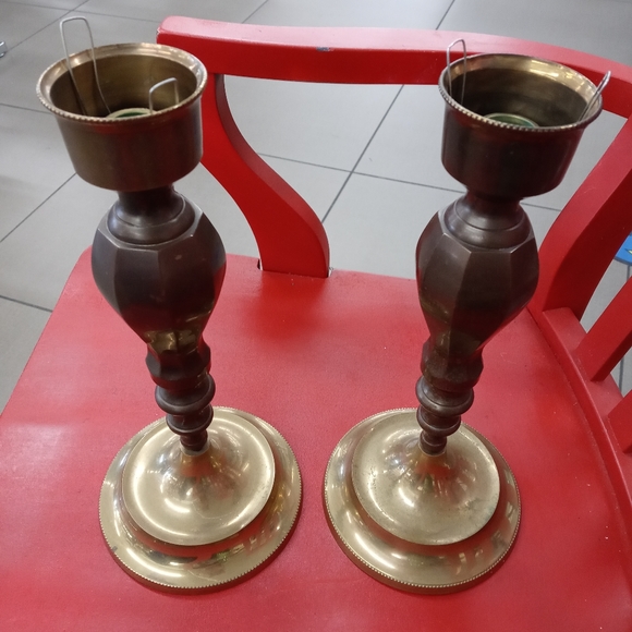 🎋🏰 2 VINTAGE HOSLEY SOLID BRASS 🏘🥀🚜🎣🚂🌉 - Picture 8 of 11